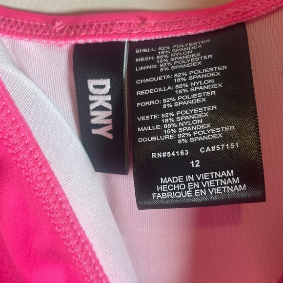 DKNY Women's sz 12 Ruffle Plunge Underwire Tummy Control One Piece Swimsuit - Picture 10 of 16